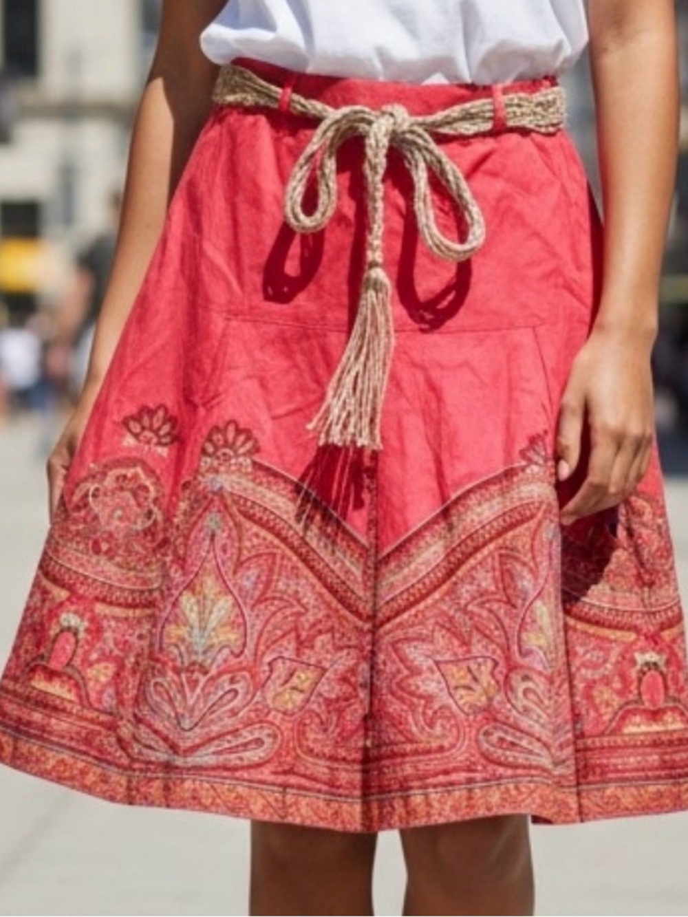 Vintage Boho Part Two  Skirt with Rope Belt.